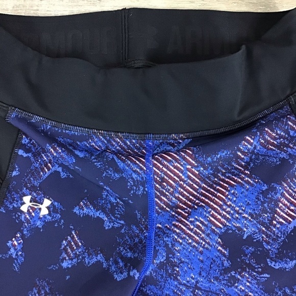 Under Armour Heat Gear Blue Black Red Leggings Size S - Picture 4 of 5